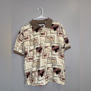 Vintage American Patterned Polo Shirt